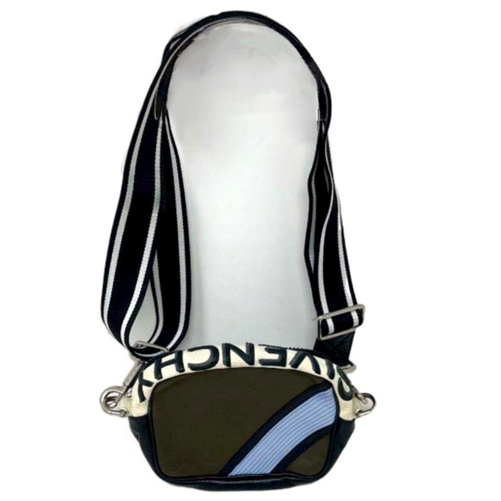 Givenchy Mc3 Black Reverse Logo Leather Messenger Crossbody Bag small. W/COA